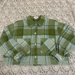 For The Republic Green Plaid Shirt